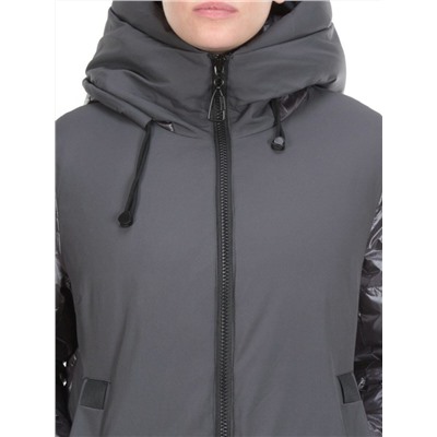2235 GREY-GREEN Пальто женское зимнее AKIDSEFRS (200 гр. холлофайбера)