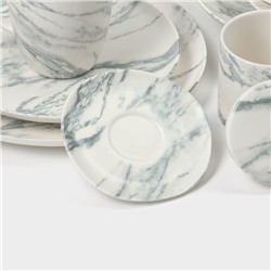 Сахарница Magistro Real Marble, 250 мл, 8.5×9 см, фарфор, белая