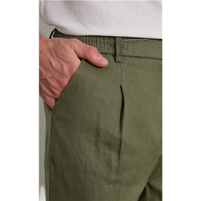 Брюки лен P411-0866 green