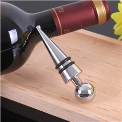 Многоразовая пробка-шар для бутылок вина, шампанского, масла и уксуса. Металл + силикон