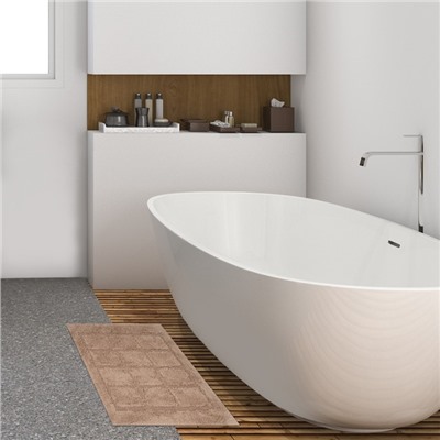 Коврик для ванной Этель Bricks, 50×80 см, 1600 г/м², шоколадный