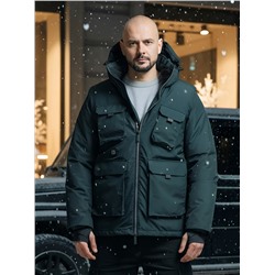 Куртка - жилетка трансформер с подогревом 2 в 1 мужская зимняя темно-синего цвета 6668TS