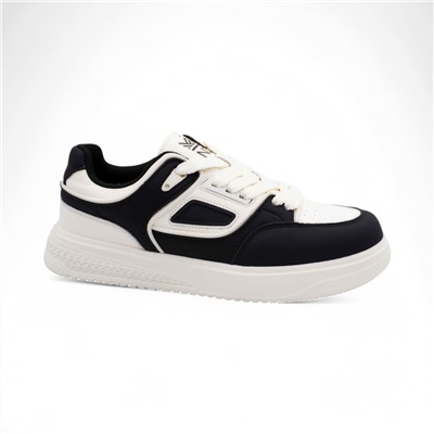 Кроссовки из натуральной кожи PDH342-1 черно белые