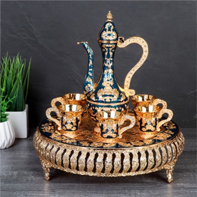 Коньячный набор / 244-6-Gold-Blue /уп 16/ Сине-золотой