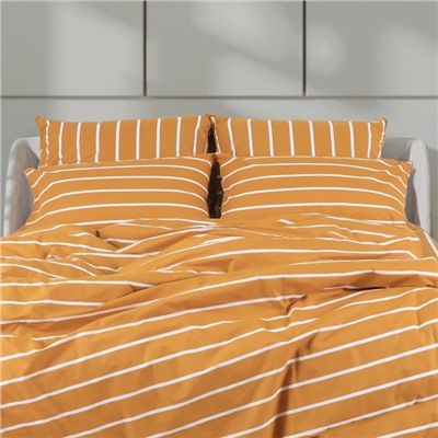 Наволочка Этель "Mustard stripes" 70*70см, 100% хлопок, поплин 125г/м2