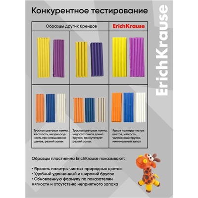 Пластилин ErichKrause Basic light pack, 10 цветов, 160 г, европодвес, в пакете