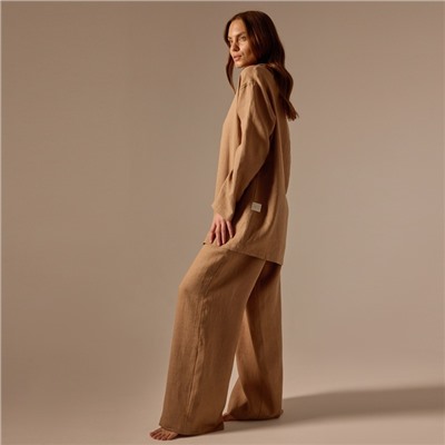 Пижама женская (рубашка, брюки) SL Home Linen, кофейная