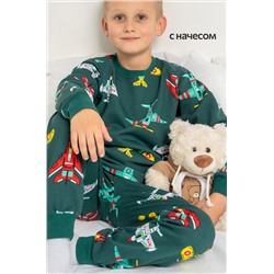 Хлопковая пижама для мальчика из футера с начесом Happyfox