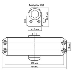 KORAL Доводчик дверной, морозоустойчивый, HD-168 (60-80кг) белый