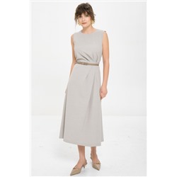 Платье без рукавов бежевое