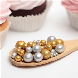 Посыпка кондитерская с мягким центром «Блеск» золото, серебро, 50 г