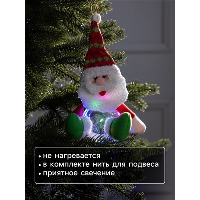 Ёлочная игрушка «Дед Мороз», 10х23х16 см, 5 LED, от батареек, свечение мульти