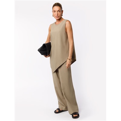 Свободные брюки из плотного лиоцелла на резинке