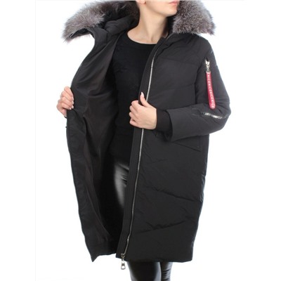CU-19056 BLACK Пальто женское зимнее CUTEELF (200 гр. холлофайбера)