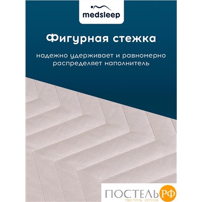 MedSleep SONORA Стеганый Hаматрасник 160х200, 1пр, хлопок/шерсть/микровол.; 200 гр/м2