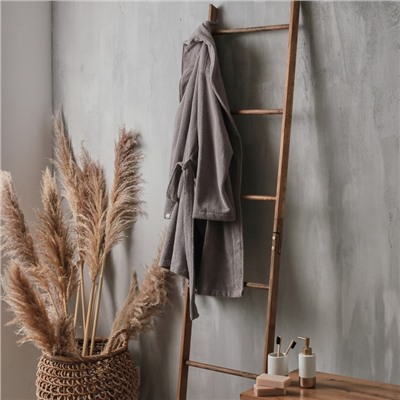 Халат махровый женский SL HOME: Basic «Софт Мист», хлопок 100%, серый