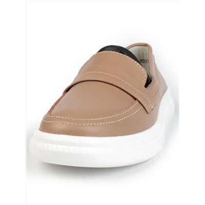 03-ZL-8501 DK. BEIGE/BROWN Полуботинки женские (натуральная кожа)