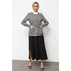 Жакет трикотажный тёмно-серый с накладными карманами Сьюзи №1