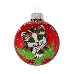 Елочный шар Котик С29