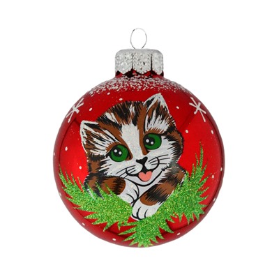 Елочный шар Котик С29