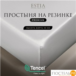 Estia ОРНЕЛЛА сер Простыня на резинке 180х200+30, 1пр.,тенсель
