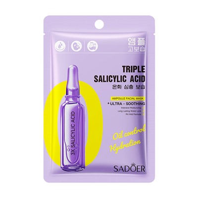 SADOER ТКАНЕВАЯ МАСКА TRIPLE SALICYLIC ACID КОНТРОЛЬ ЖИРНОСТИ