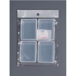 Набор баночек для мелочей, 5.4×4.3×2.3 см, 4 шт., прозрачный