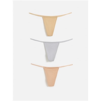 Трусы стринг женские 3 шт. Spozy серебристый Infinity Lingerie