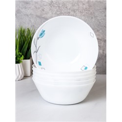 Набор суповых тарелок 6 штук 550 мл 155 мм Евро / LGW-60 (6834-2) /уп 8/ Бирюза квадраты