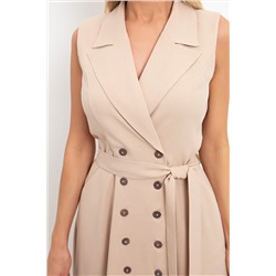 Светло-бежевый летний сарафан с карманами Изаура №4