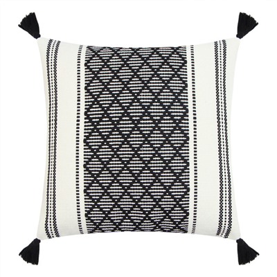Наволочка декоративная с кисточками «Этель. Сканди», 45×45 см, чёрная
