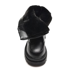 998 Fashion A2817-МП/Z Полусапожки женские чер иск кожа, подклад иск мех