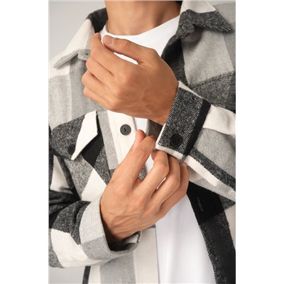 Мужская теплая рубашка в клетку Happyfox