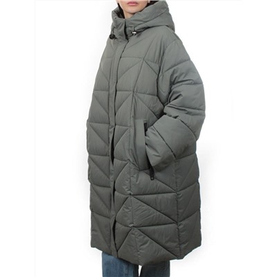 2415 OLIVE Пальто зимнее женское (200 гр. холлофайбер)