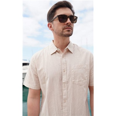 Рубашка к/р лен F111-0451 beige