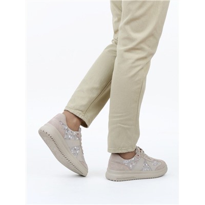 03-A1024-5 BEIGE Полуботинки спортивные женские (натуральная замша,натуральная кожа)