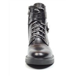 01-CH8361-21B100M BLACK Ботинки демисезонные женские (натуральная кожа, байка)