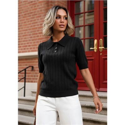 Джемпер-поло (вязаный трикотаж)