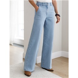 Прямые джинсы из эластичного плотного денима