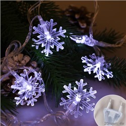 Гирлянда 4 м 20 LED Снежинки / GN2 /уп 100/холодный