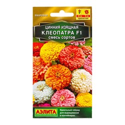 Семена цветов Цинния Клеопатра F1, смесь сортов  Золотая серия, Ц/П,12 шт.