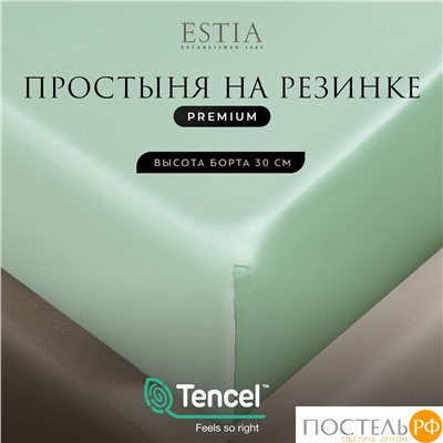 Estia ОРНЕЛЛА ментол Простыня на резинке 200х200+30, 1пр.,тенсель