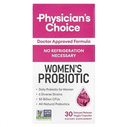 Physician's Choice, Пробиотик для женщин, 50 млрд КОЕ, 30 растительных капсул с отсроченным высвобождением