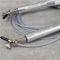 Скакалка скоростная Woohooo Uragano Pro / длина 2.5mm/3m, ручки 1.7х17.5 см  / Вес 168g / Silver / уп48