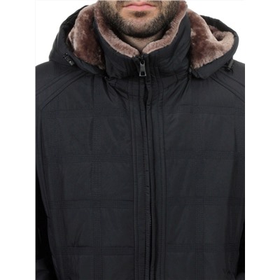 M835 DK. BLUE/BEIGE FUR Куртка мужская зимняя (150 гр. холлофайбер)