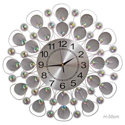 Часы настенные 50 см / 5101-2 /уп 12/ серебро