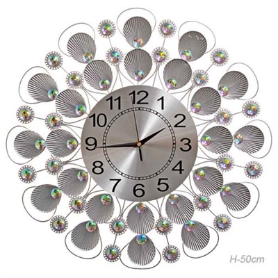 Часы настенные 50 см / 5101-2 /уп 12/ серебро