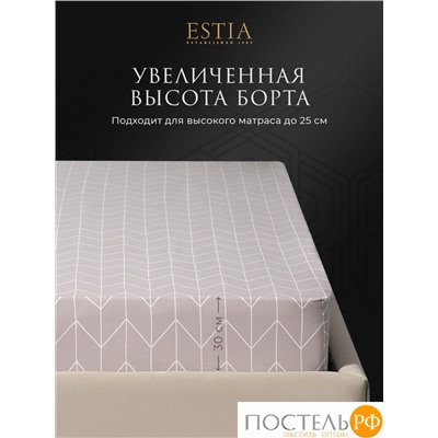 Estia ЛАФОНТ Простыня на резинке 180х200+30, 1 пр., хл./сатин розовый