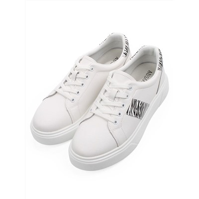 03-YC523-3 WHITE Полуботинки спортивные женские (натуральная кожа)