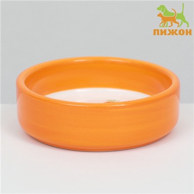 Миска керамическая с морковками, 70 мл,  8,8 х 8,8 х 3 см, оранжевая